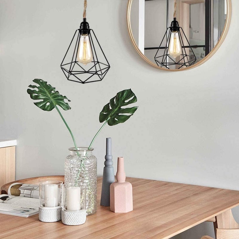 SHIWEIDA Industrial 15ft Pendant Light Cord -Plug in Hanging Light Fixture, 15FT Farmhouse Pendant Lamp Lights Cord with Switch Cord for Kitchen Island Bedroom Living Room - Image 4